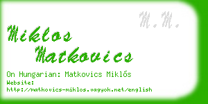 miklos matkovics business card