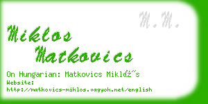 miklos matkovics business card